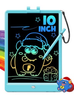 WHITE GAINS LCD Writing Tablet, 10-inch Colorful Drawing Pad for Kids, Eye Protection, No Mess, Travel Essentials for Boys and Girls, Educational Toy for 3-8 Year Olds (Blue)