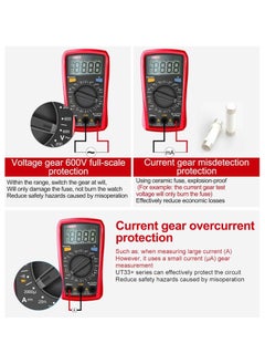 ECVV UT33C Plus Digital Palm Size Multimeter Voltmeter Ammeter Resistance LCR with Backlight