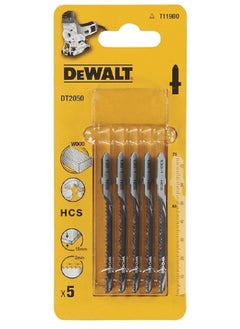 DEWALT DT2050-QZ T-SHANK JIG SAW BLADE 48MM 13T - WOOD CUTTING PRECISION GROUND TEETH - 5 PACK