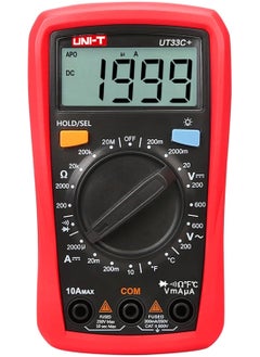 ECVV UT33C Plus Digital Palm Size Multimeter Voltmeter Ammeter Resistance LCR with Backlight